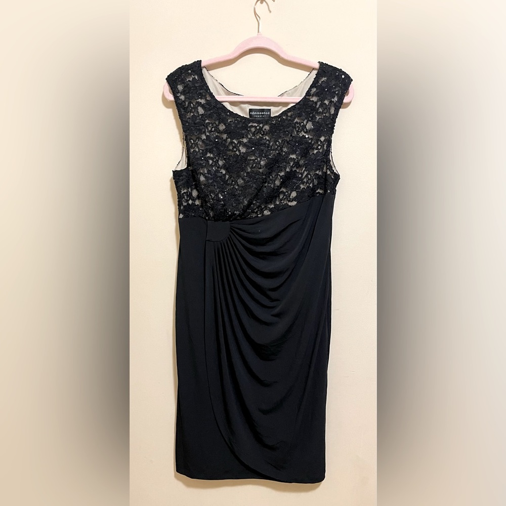 Lace Top Black Dress